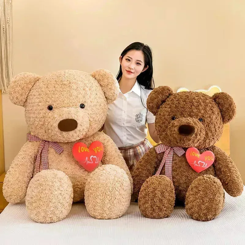 Cute Teddy Bear Embroidered Heart Plush Toy (60 cm)