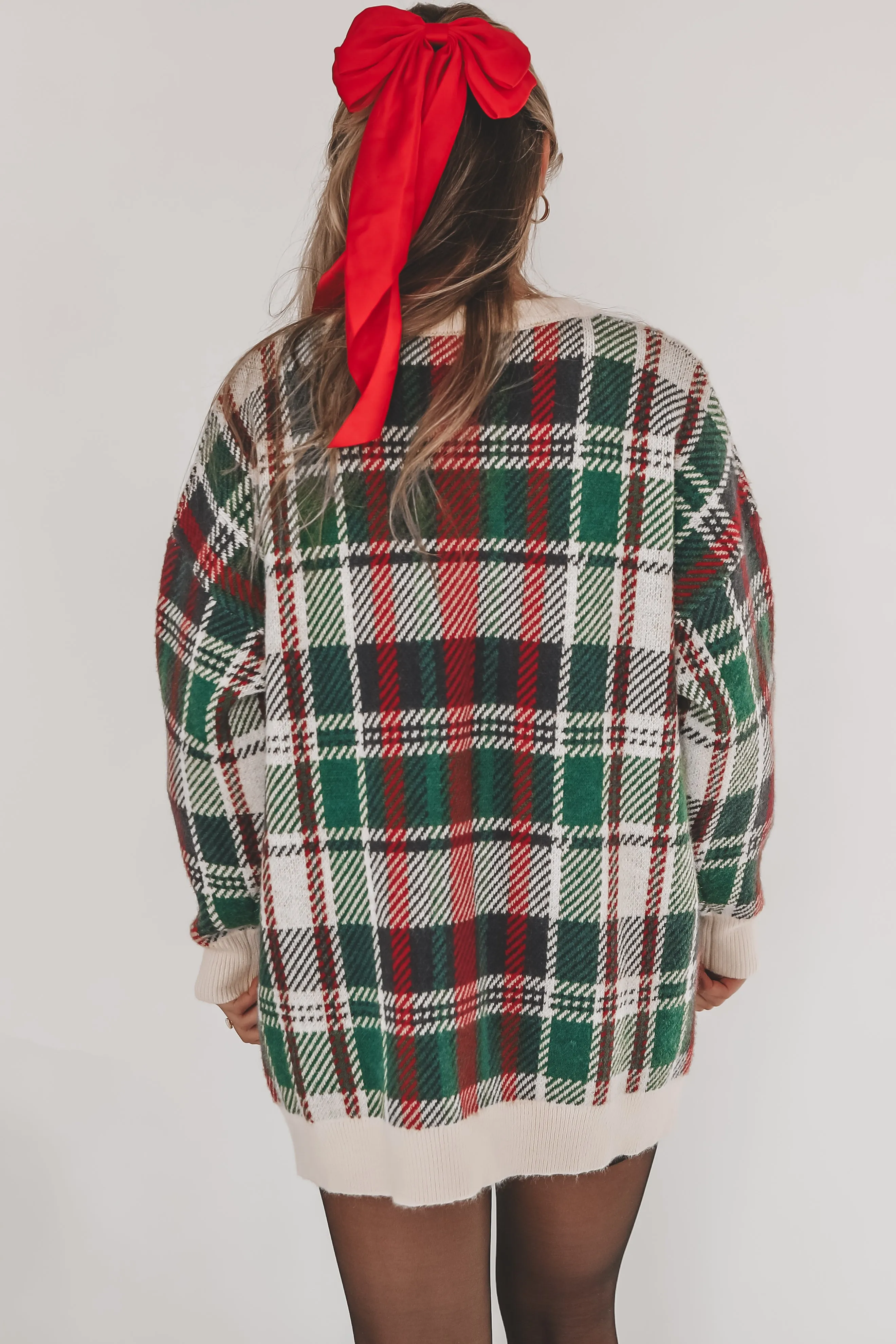 DEAL Feeling Festive And Fine Holiday Plaid Tunic Sweater Dress