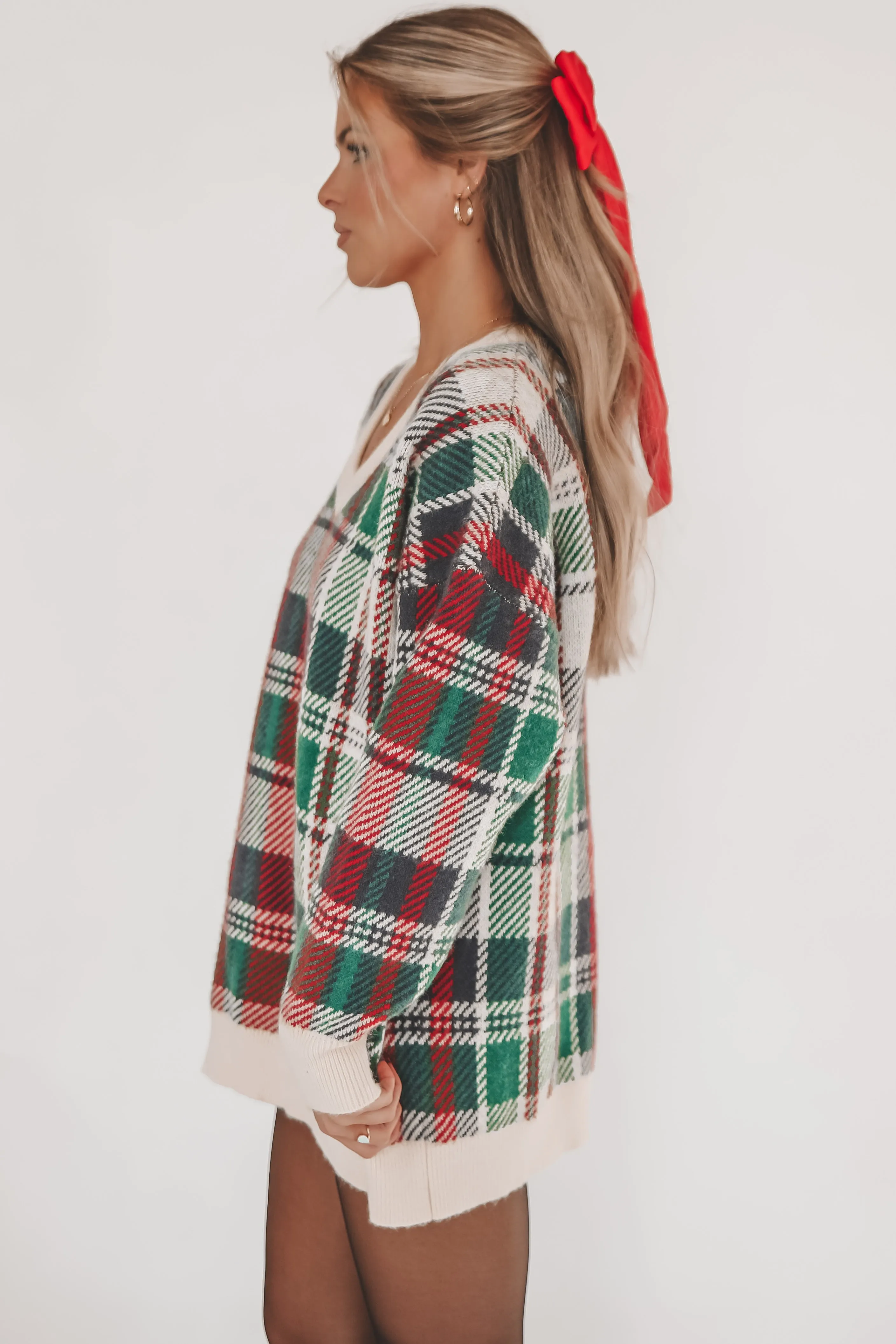 DEAL Feeling Festive And Fine Holiday Plaid Tunic Sweater Dress