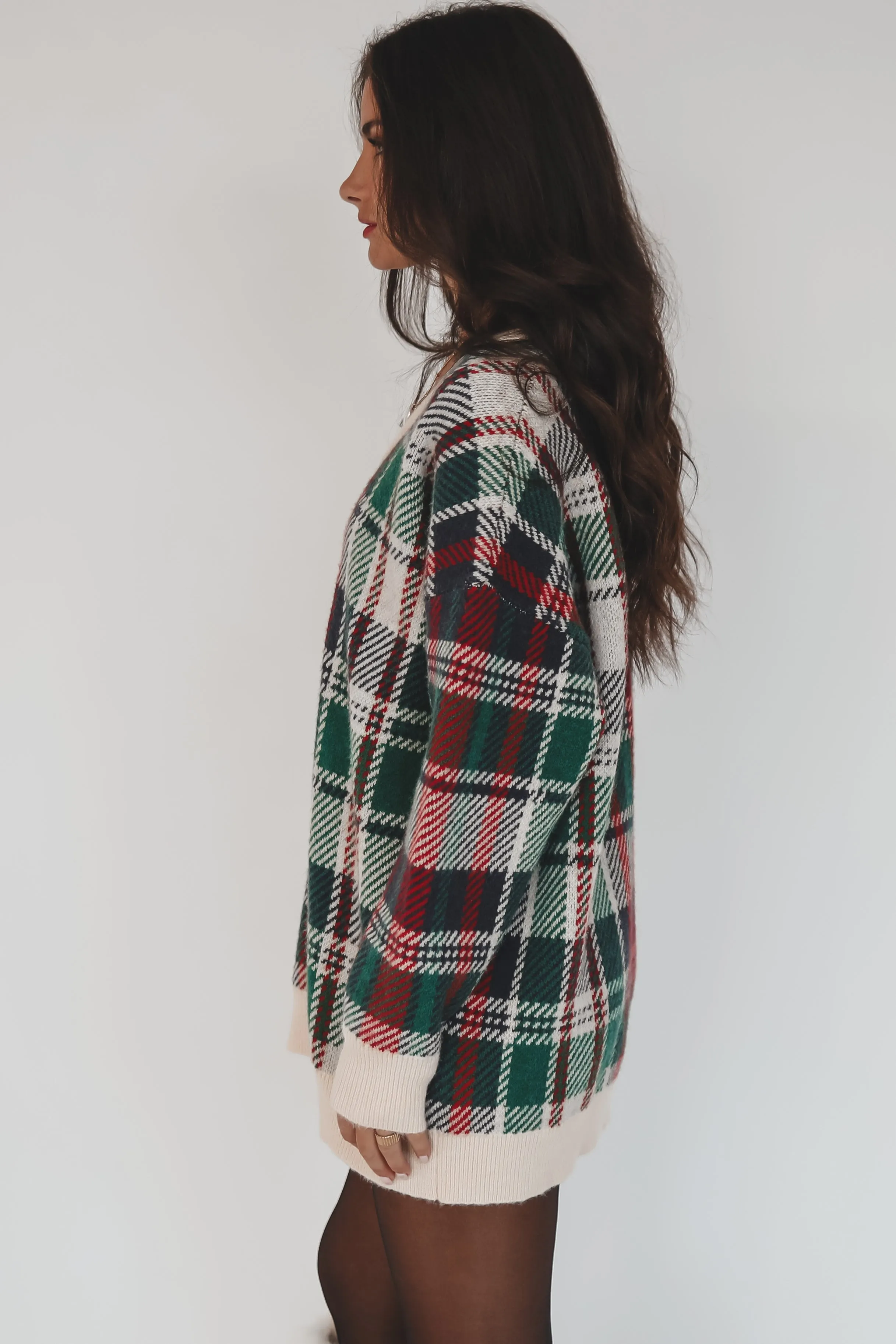 DEAL Feeling Festive And Fine Holiday Plaid Tunic Sweater Dress