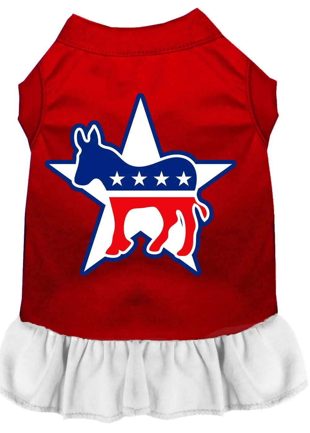 Democrat Screen Print Dress Red With White Xxl (18)