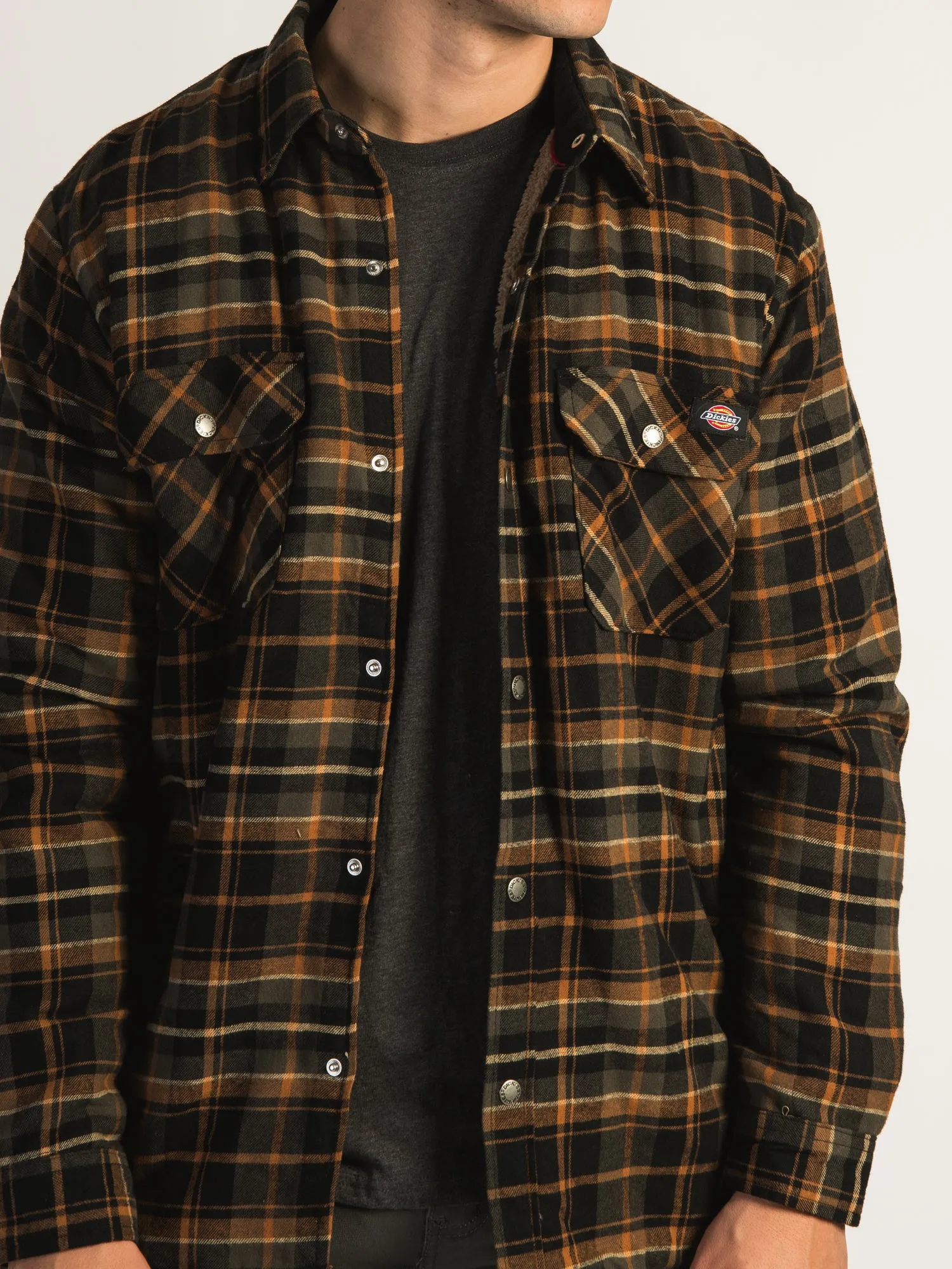 DICKIES SHERPA LINED FLANNEL SHIRT JACKET