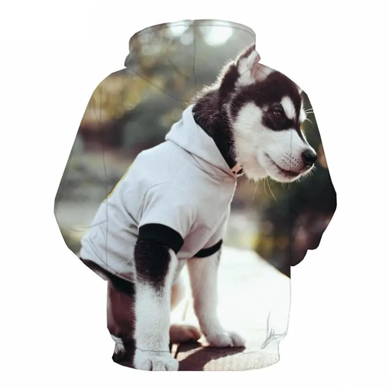 Dog Hoodie Men Animal Hoody Anime Harajuku Hoodie Print Unisex Streetwear Winter