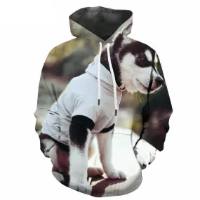 Dog Hoodie Men Animal Hoody Anime Harajuku Hoodie Print Unisex Streetwear Winter