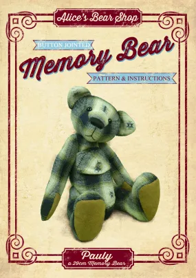 *DOWNLOAD* Making a Button Jointed Memory Bear A4 Pattern and Instructions - Pauly Bear - 29cm/11.4" when made