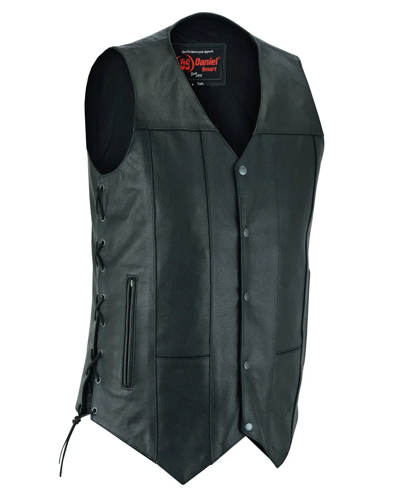 DS144TALL Men's Ten Pocket Utility Leather Vest - TALL