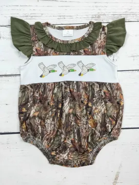 Duck Appliqué Baby Girls Romper