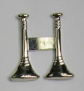 ELC Pair of Silver FD Collar Brass Captain 2 Parallel Bugles