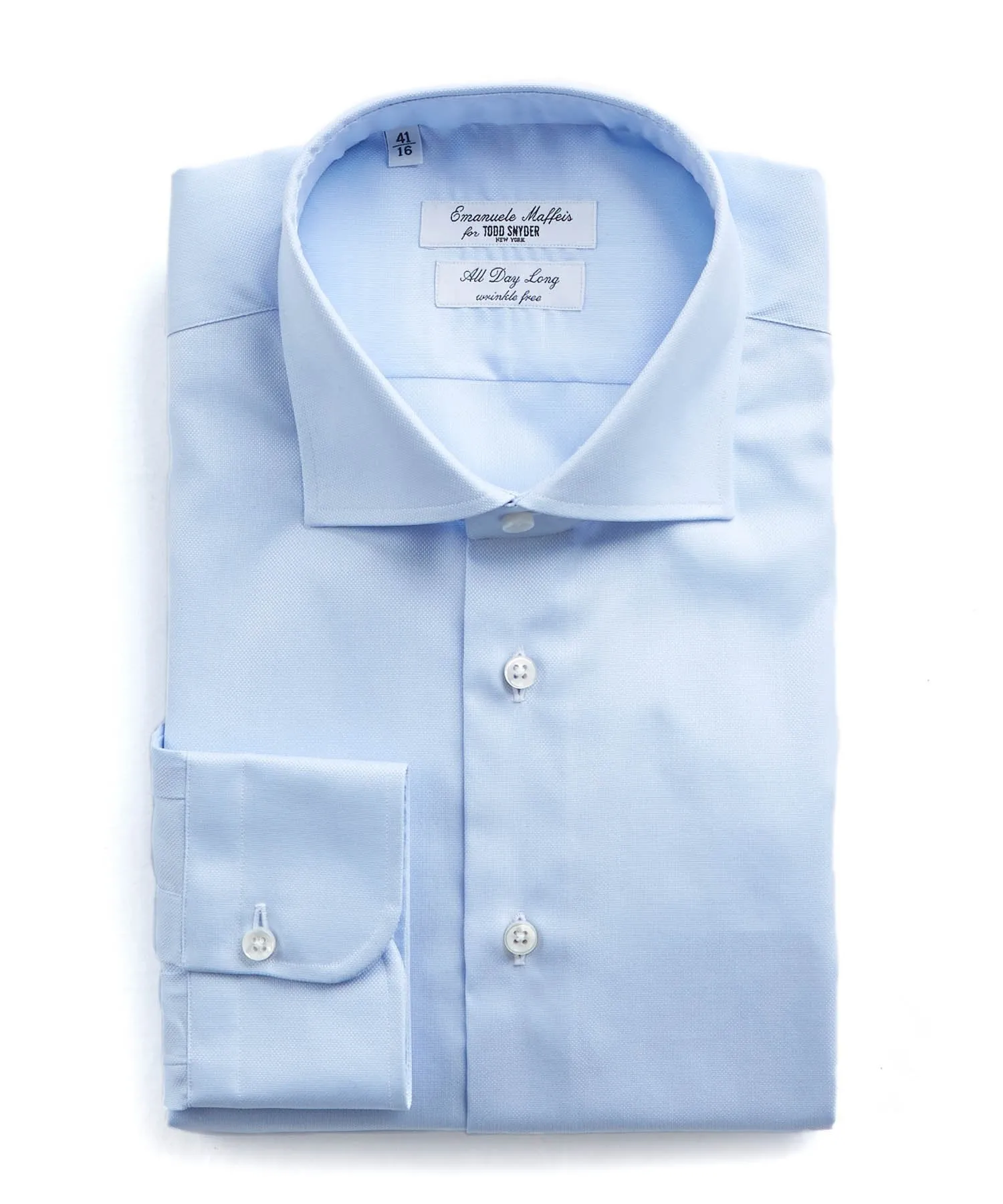 Emanuele Maffeis   Todd Snyder Light Blue Wrinkle Free Dress Shirt