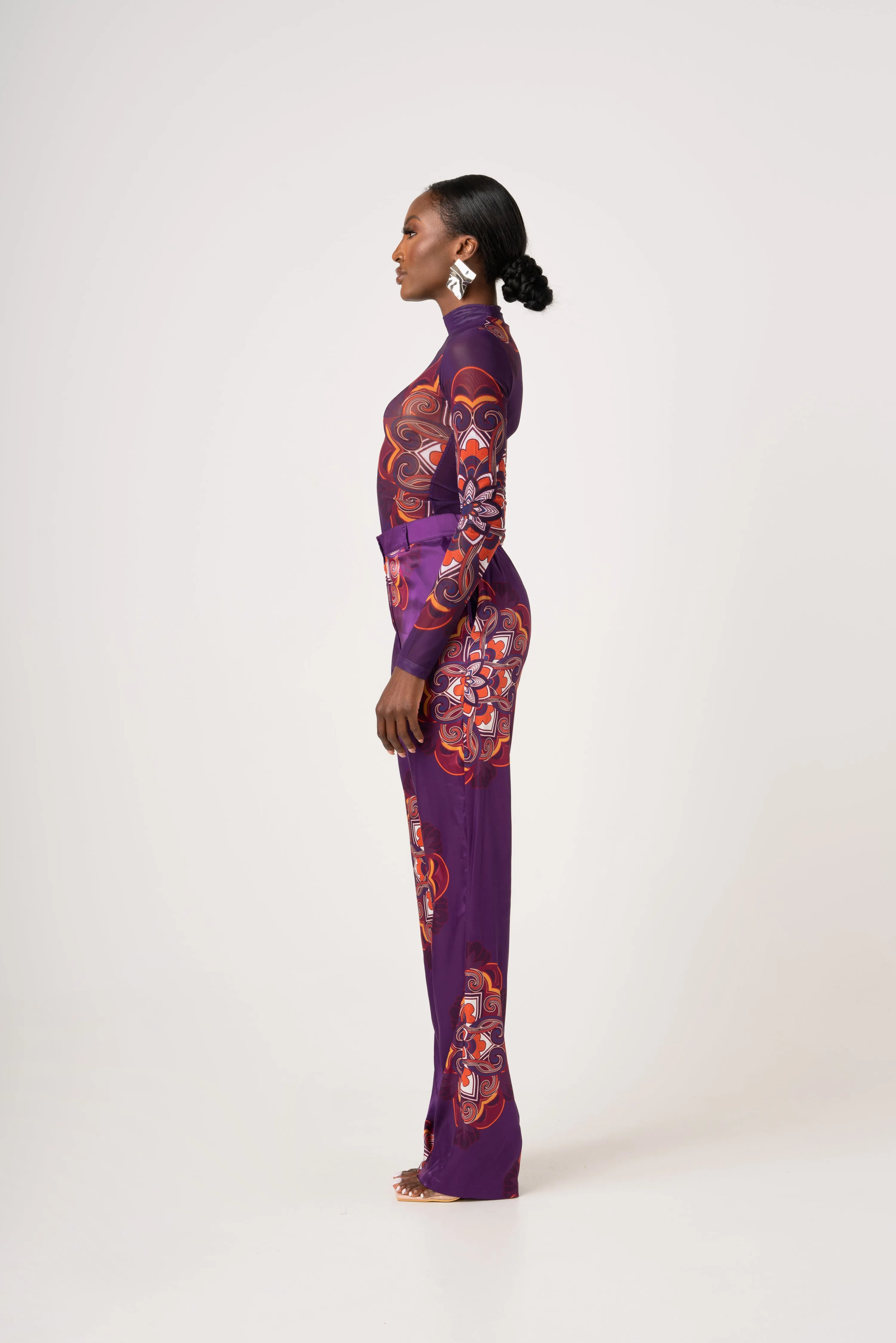 ENANG PURPLE HIGH WAIST PANTS (STRAIGHT LEG)