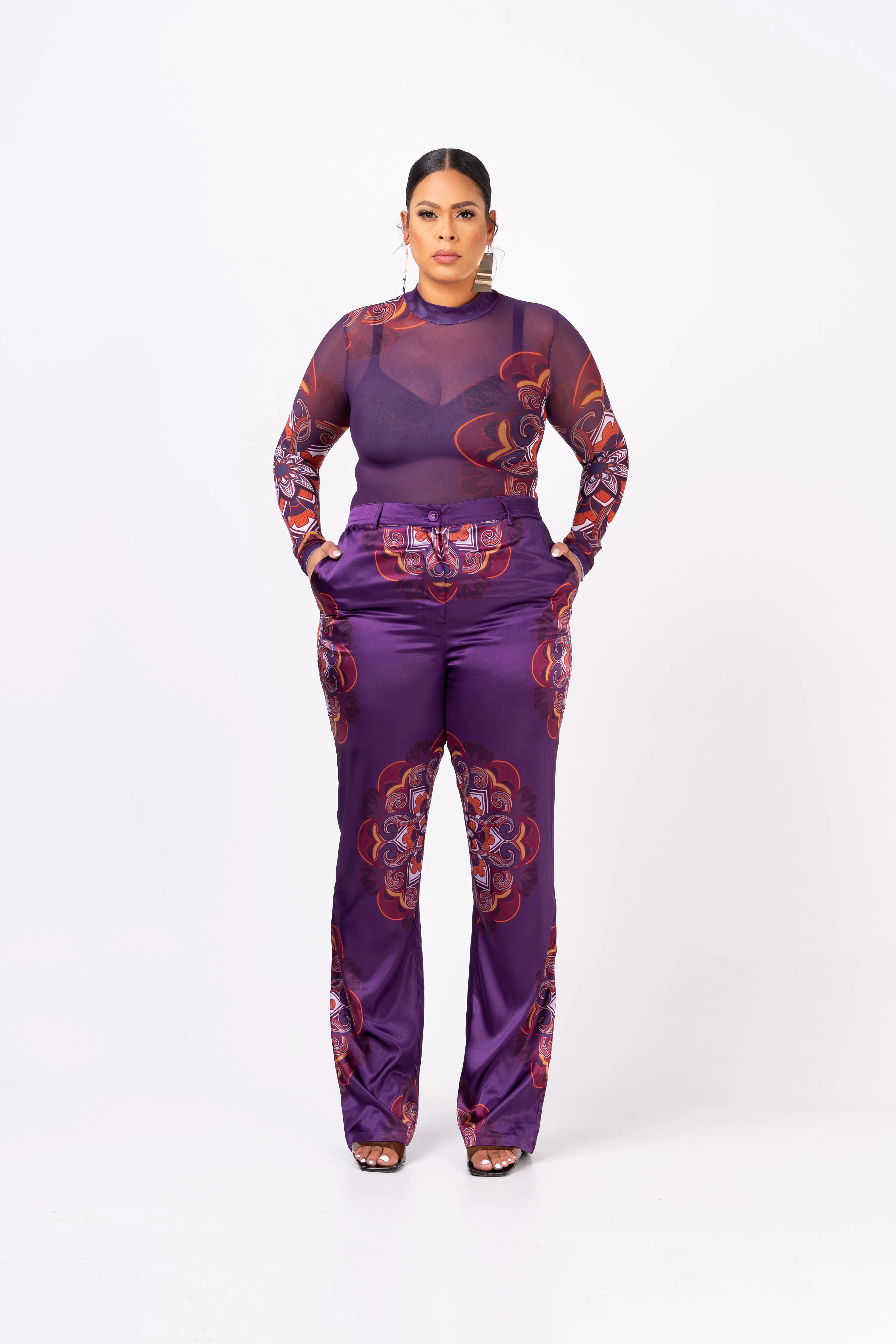 ENANG PURPLE HIGH WAIST PANTS (STRAIGHT LEG)