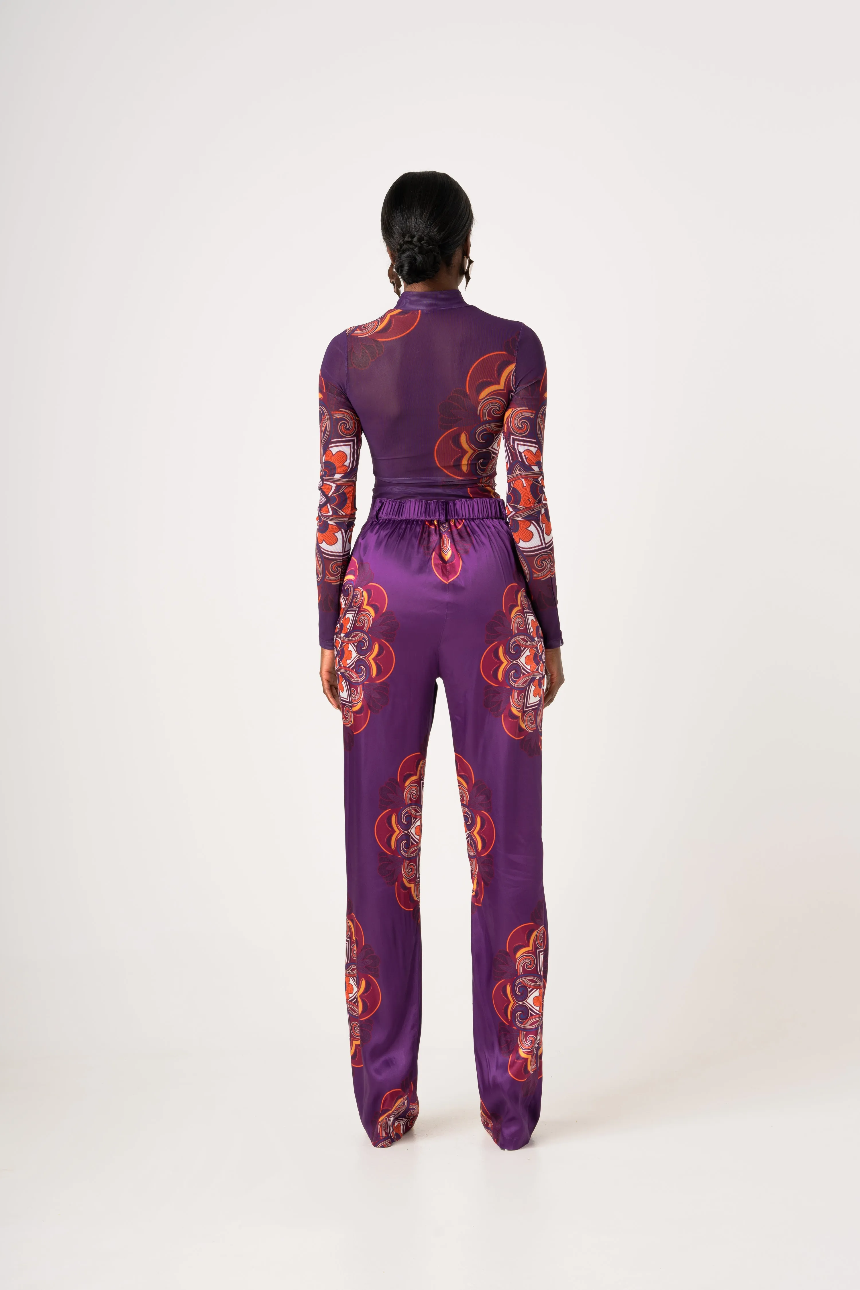 ENANG PURPLE HIGH WAIST PANTS (STRAIGHT LEG)