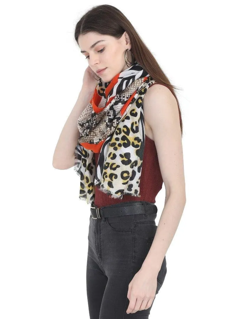 FabSeasons Yellow Fancy fashion Stylish Animal Printed Scarf