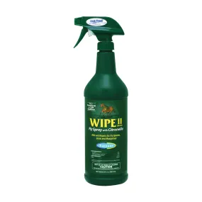 Farnam Wipe II 10140 Fly Spray, Liquid, Pale Yellow, Citronella, 32 oz Bottle