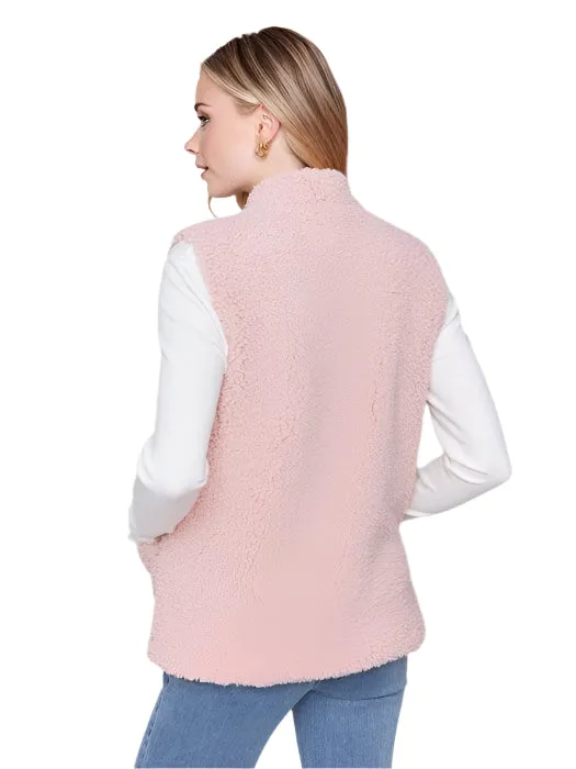 FAUX FUR ROSE QUARTZ VEST