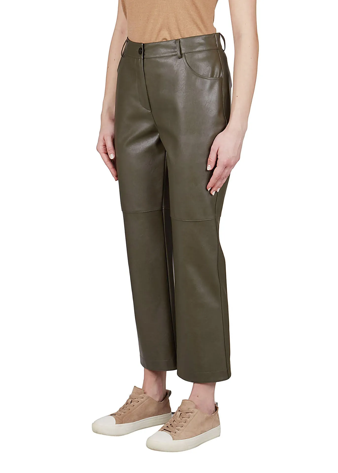 Faux Leather Trousers - Black