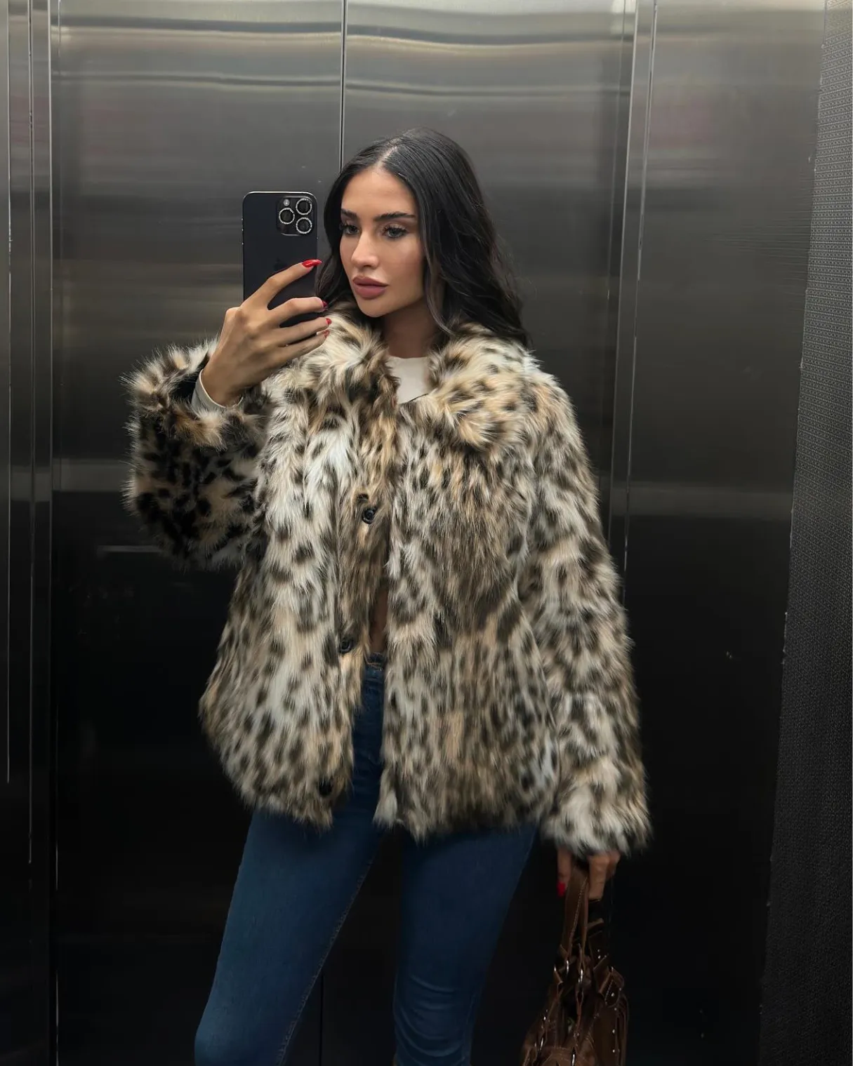 Ferryhill Leopard Faux Faur Coat