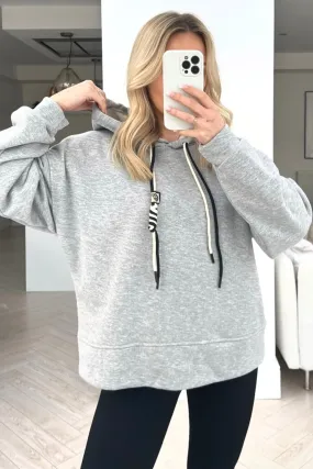 Florence grey oversized double string hoodie