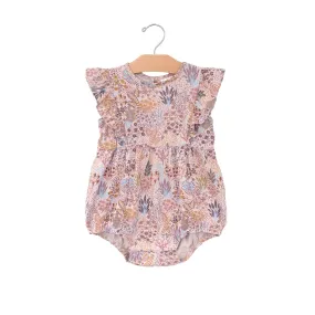 Flutter Sleeve Short Romper - Spring Garden