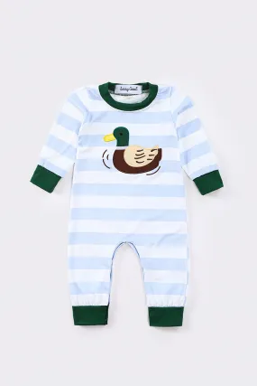 Forest duck applique boy romper