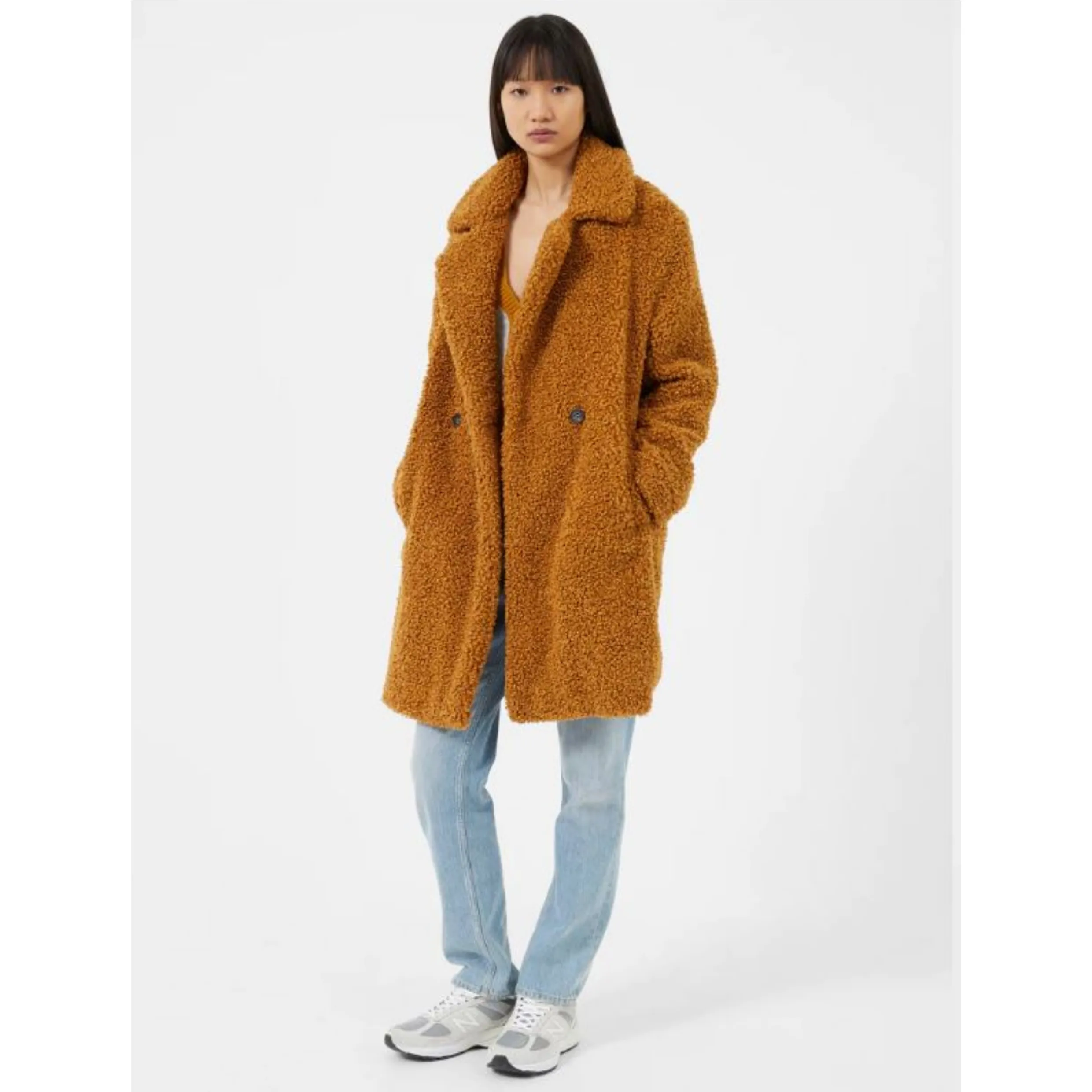 French Connection  Callie Iren Borg Coat in Gold Brown 70TNA