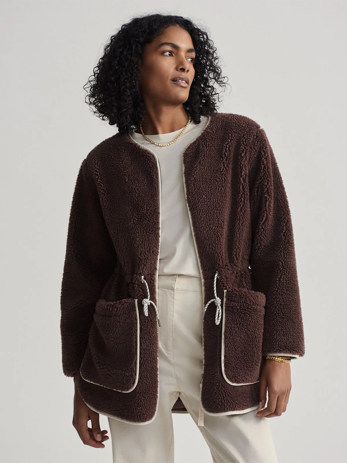 French Roast Angelina Sherpa Coat