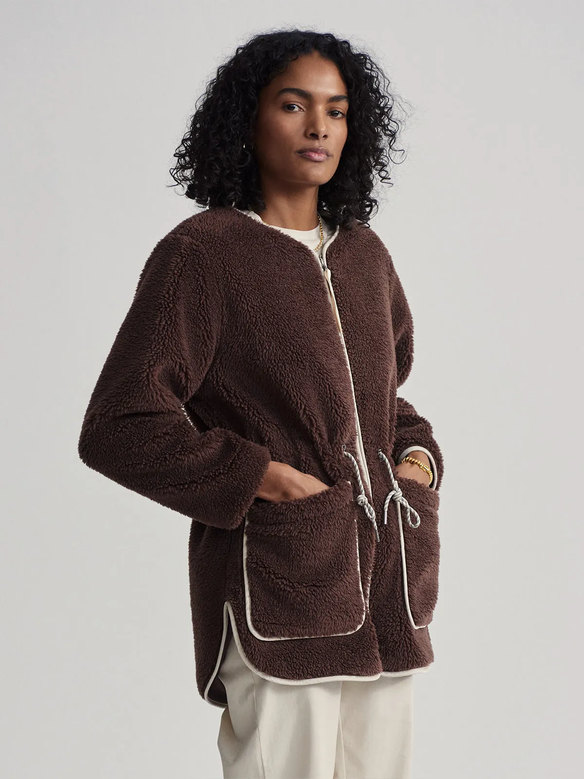 French Roast Angelina Sherpa Coat