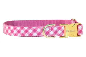 Fuchsia Picnic Plaid Dog Collar