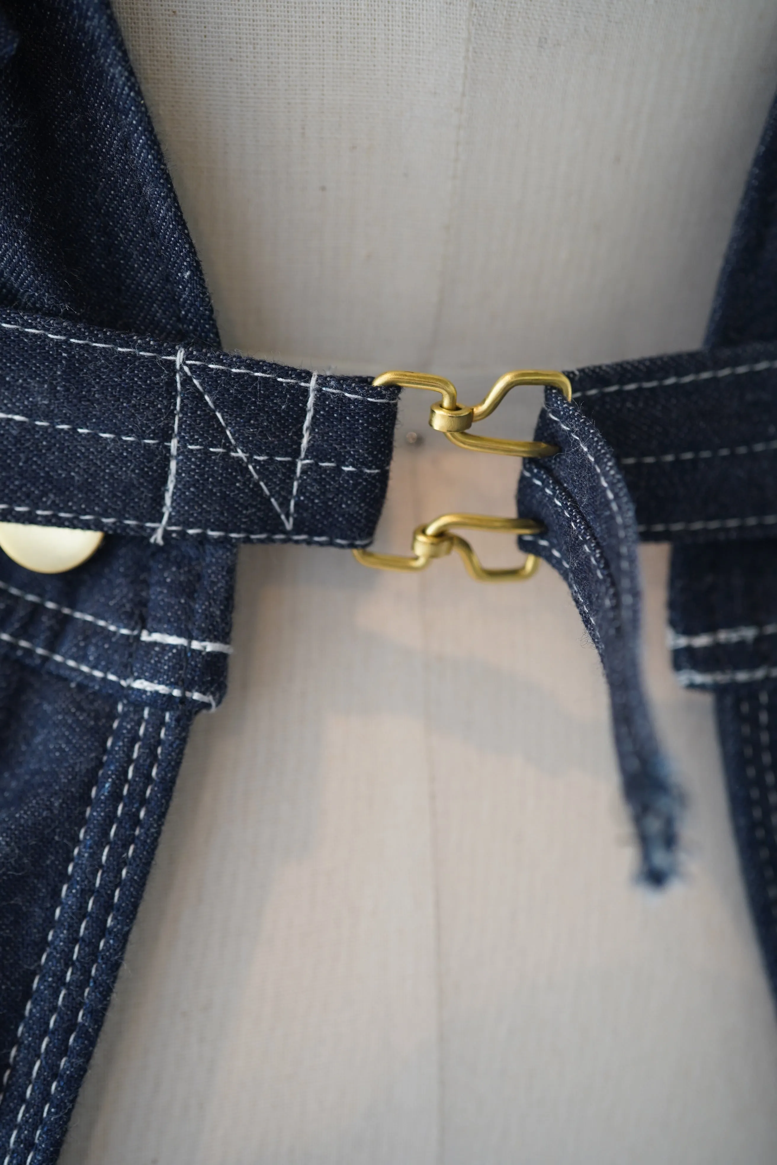 FUMIKA_UCHIDA<br>DENIM OVERALL APRON MAXI DRESS