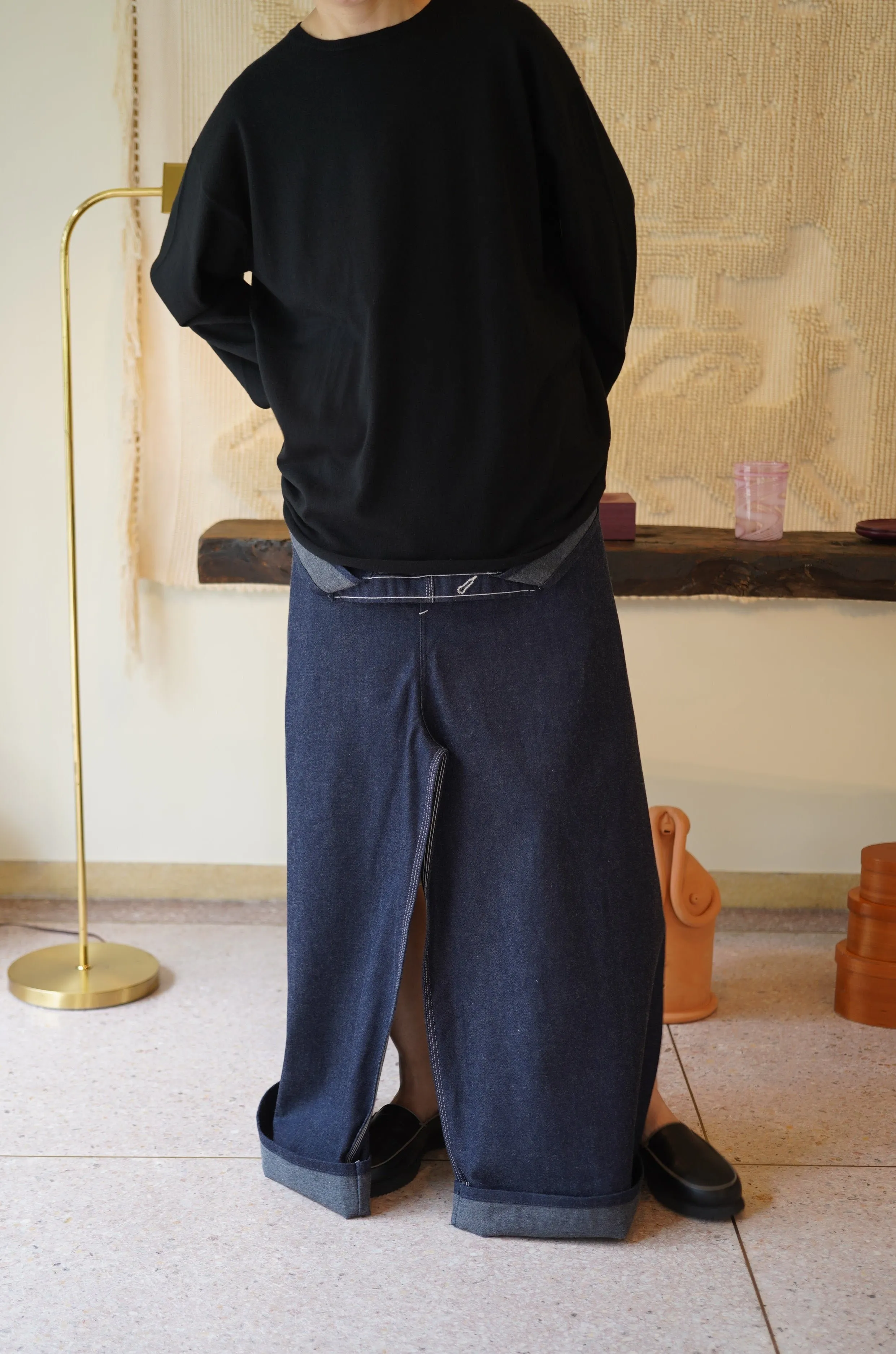 FUMIKA_UCHIDA<br>DENIM OVERALL APRON MAXI DRESS