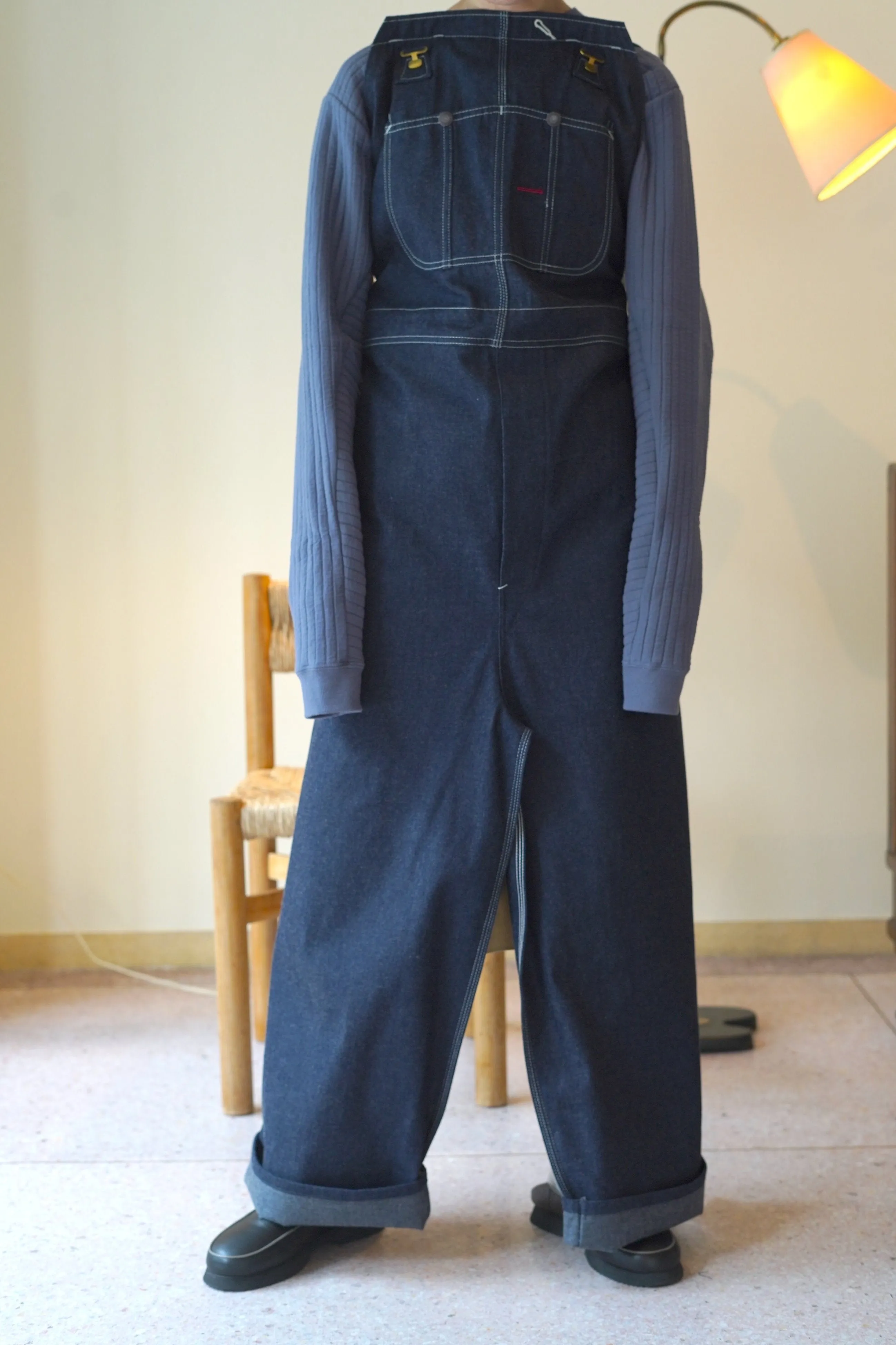 FUMIKA_UCHIDA<br>DENIM OVERALL APRON MAXI DRESS