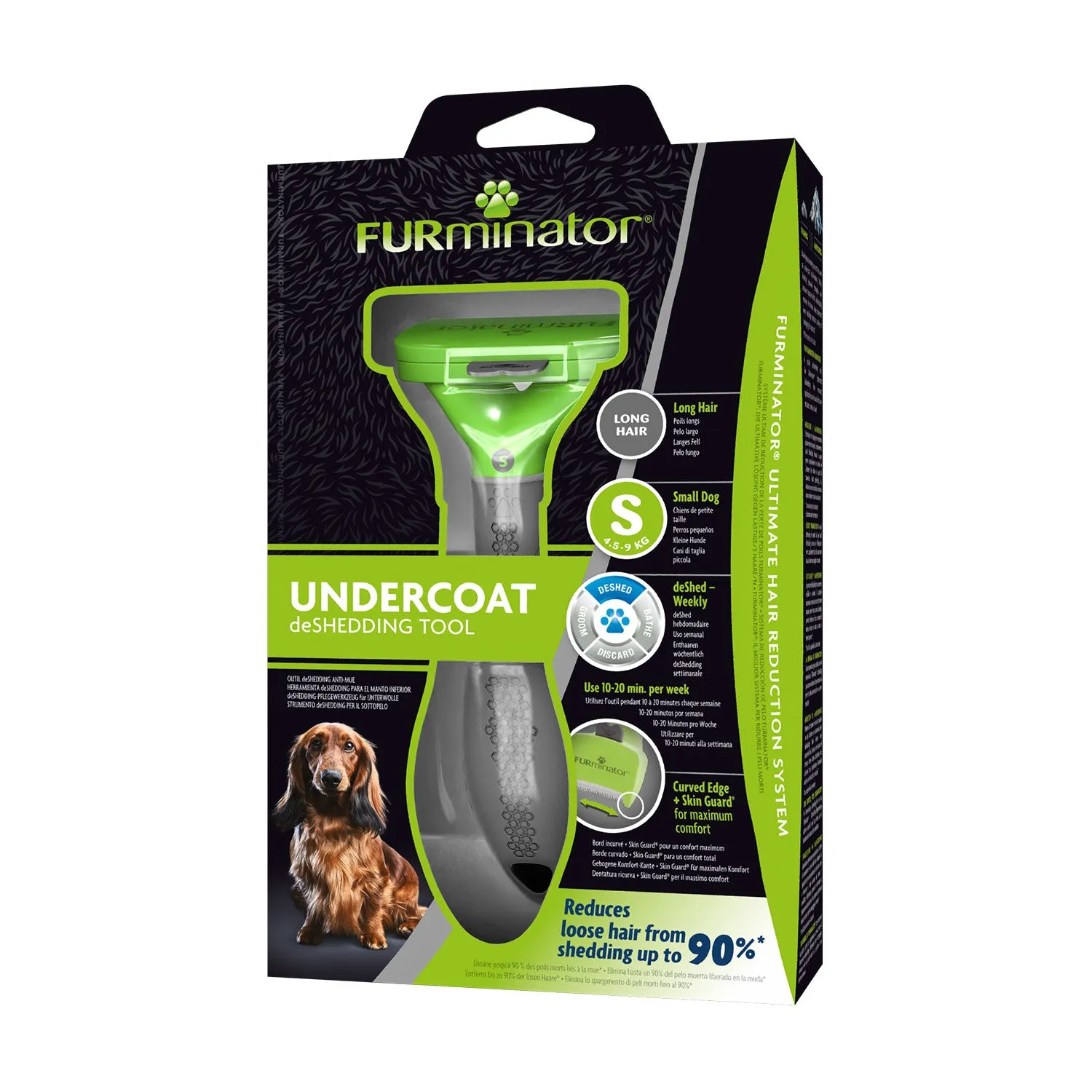 FURminator Undercoat deShedding Tool for Small Dogs with Long Hair