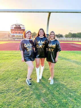 Game Day T-Shirt Dress-Black