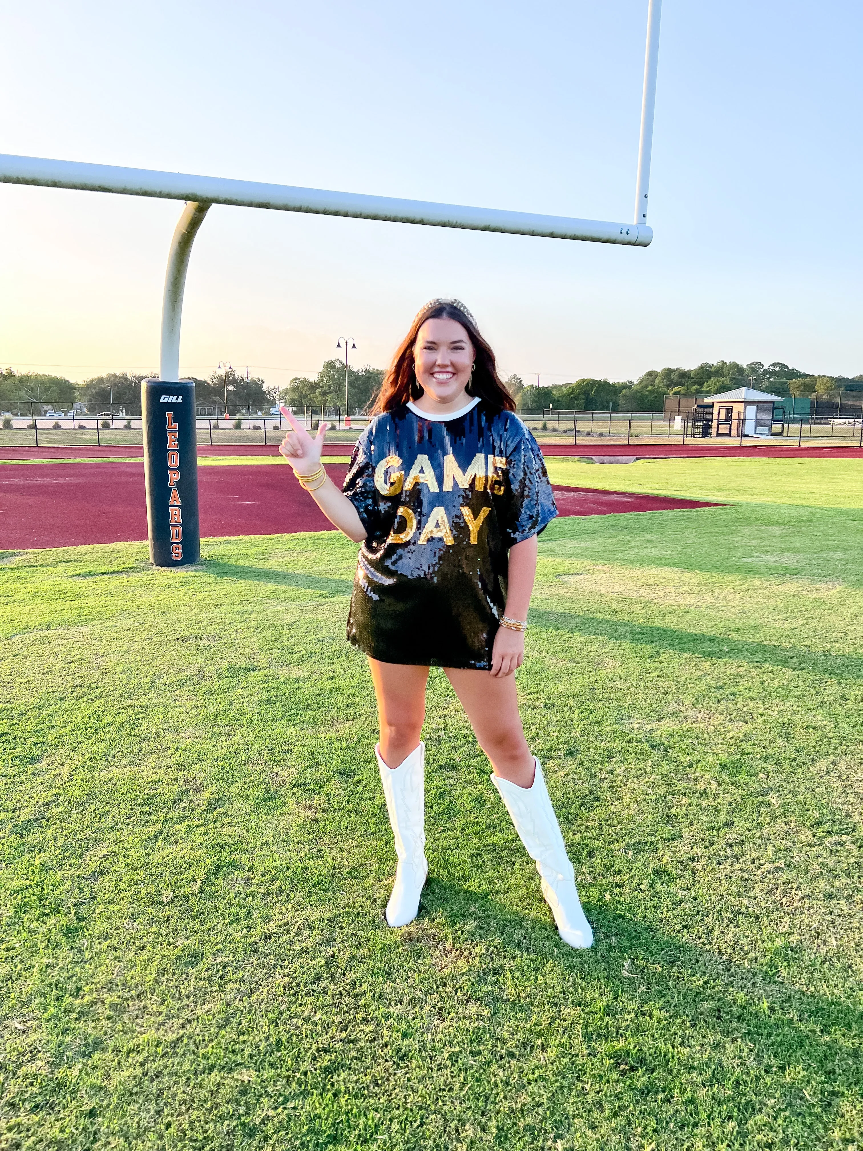 Game Day T-Shirt Dress-Black