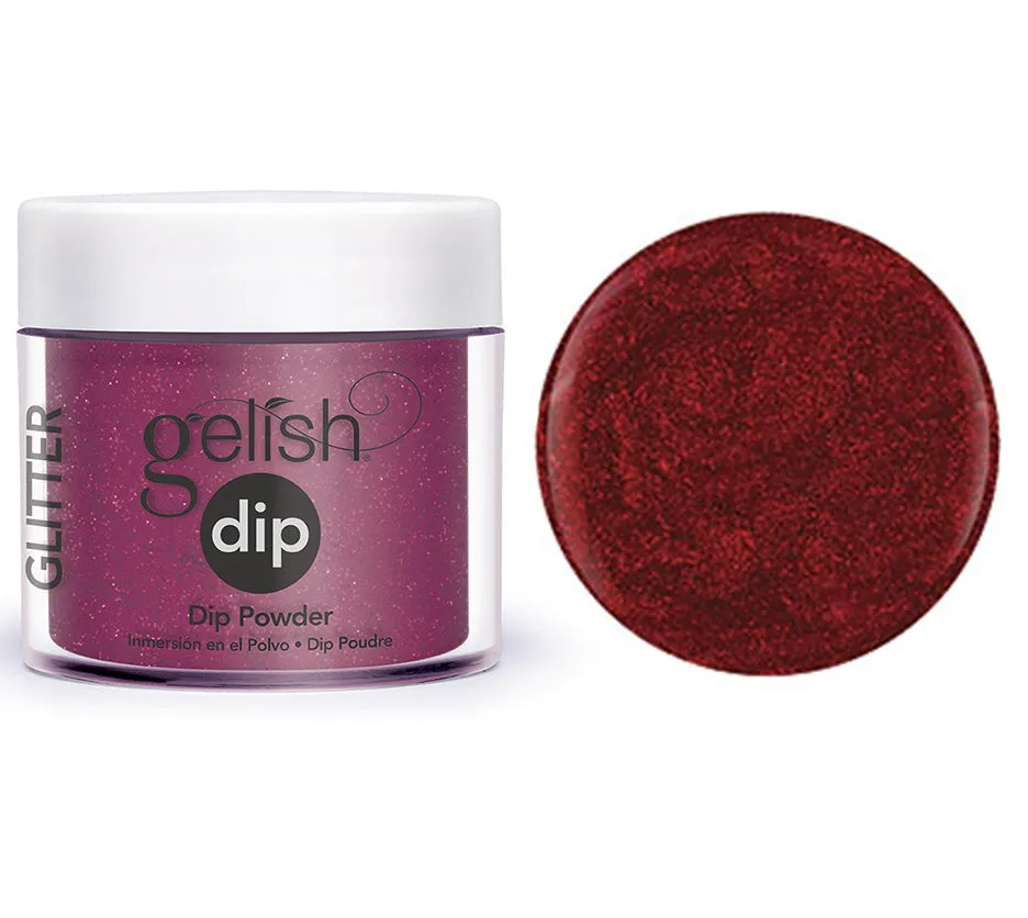 Gelish Professional Dip Powder Good Gossip - Red Glitter - 23G