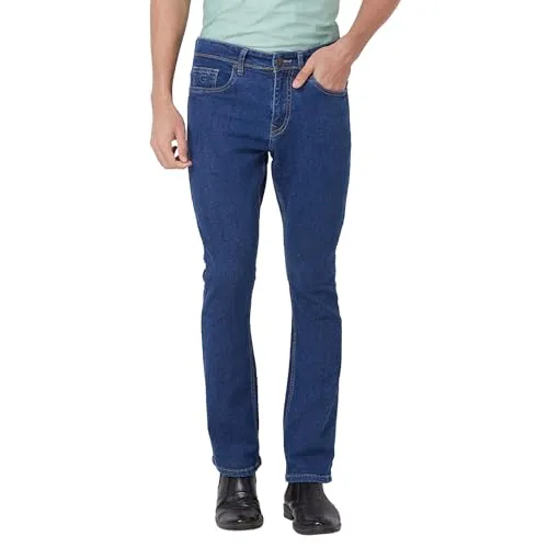 Giordano Men's Slim Fit Mid Rise Clean Look Stretchable 5 Pockets Jeans - Blue