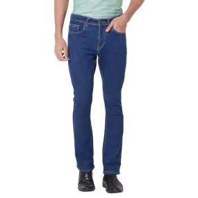 Giordano Men's Slim Fit Mid Rise Clean Look Stretchable 5 Pockets Jeans - Blue