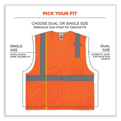 Glowear 8210hl-s Single Size Class 2 Economy Mesh Vest, Polyester, Small, Orange