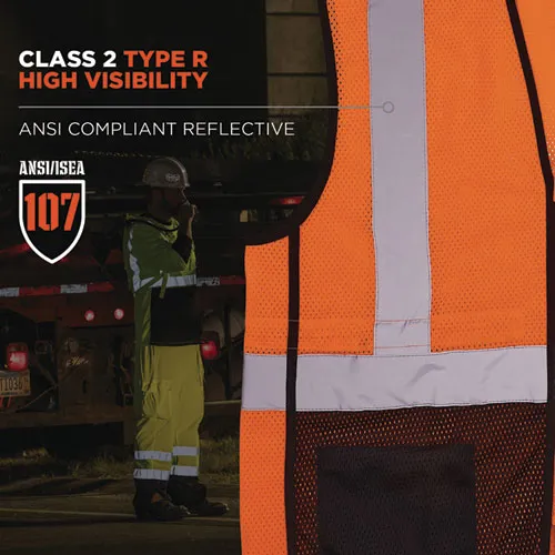 Glowear 8210z Hi-vis Class 2 Mesh Vest, Small To Medium, Orange, Ships In 1-3 Business Days