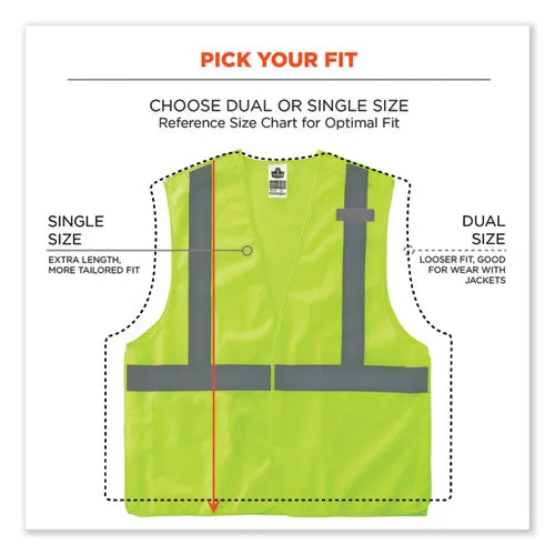 Glowear 8215ba-s Single Size Class 2 Economy Breakaway Mesh Vest, Polyester, 2x-large, Lime