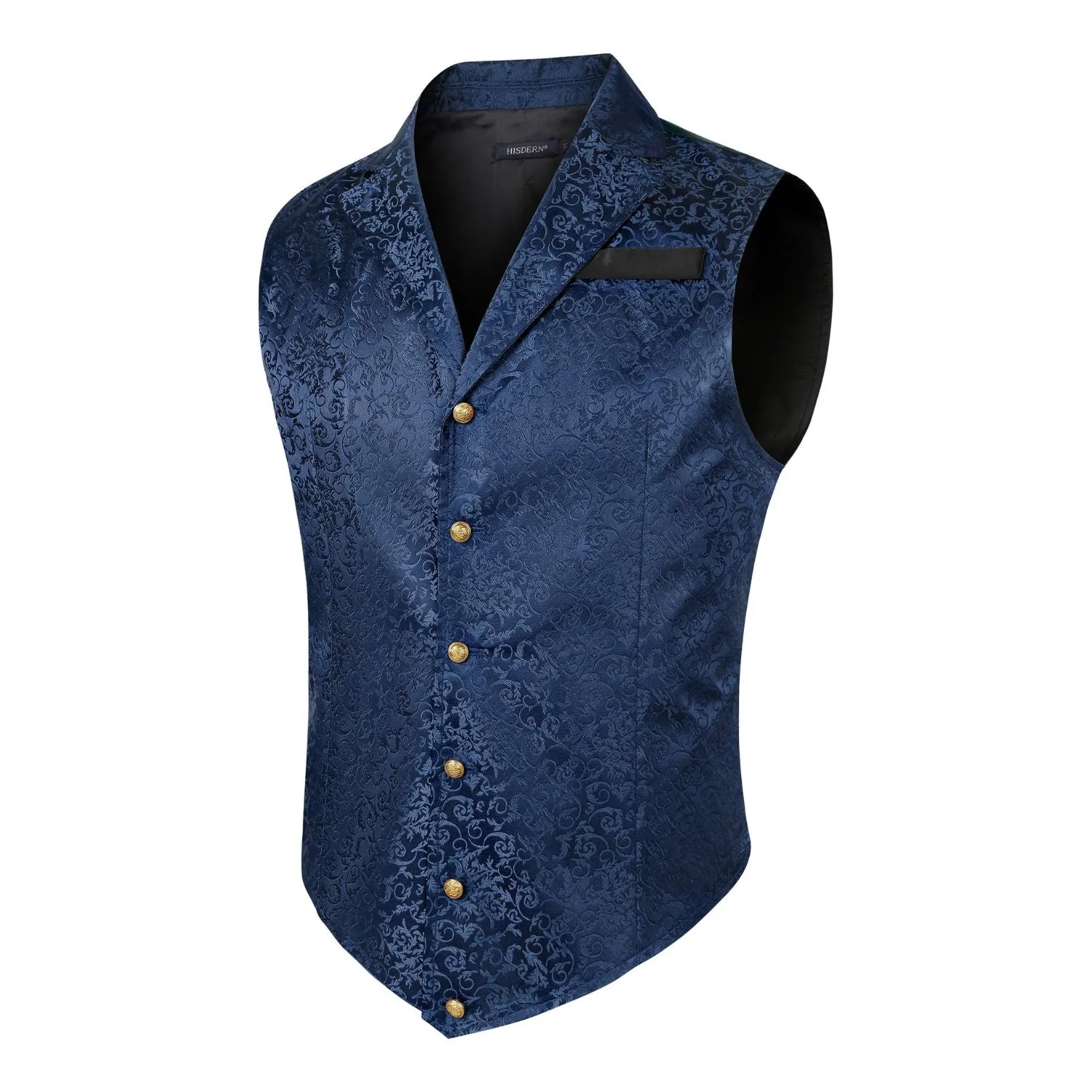 Gothic Lapel Party Vest for Men - NAVY BLUE