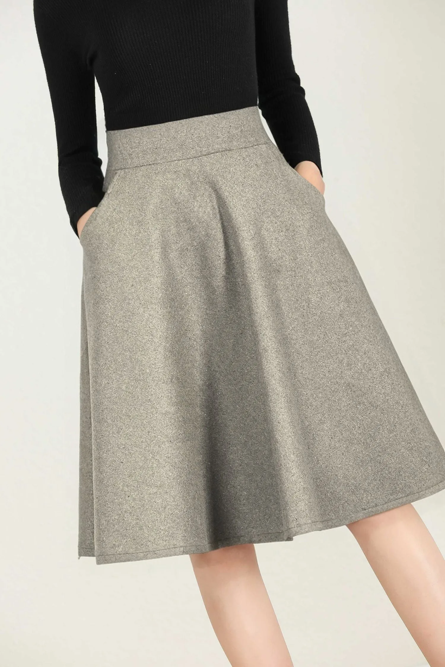 Handmade short A Line  Winter Wool skirt 5233