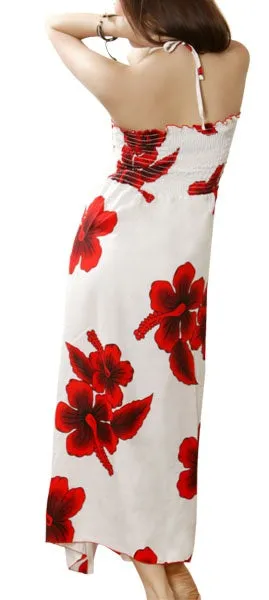 Hibiscus White Women's Halter Butterfly Dress