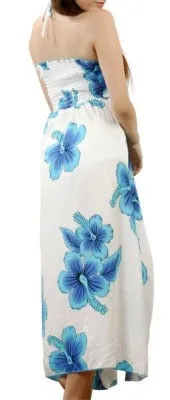 Hibiscus White Women's Halter Butterfly Dress