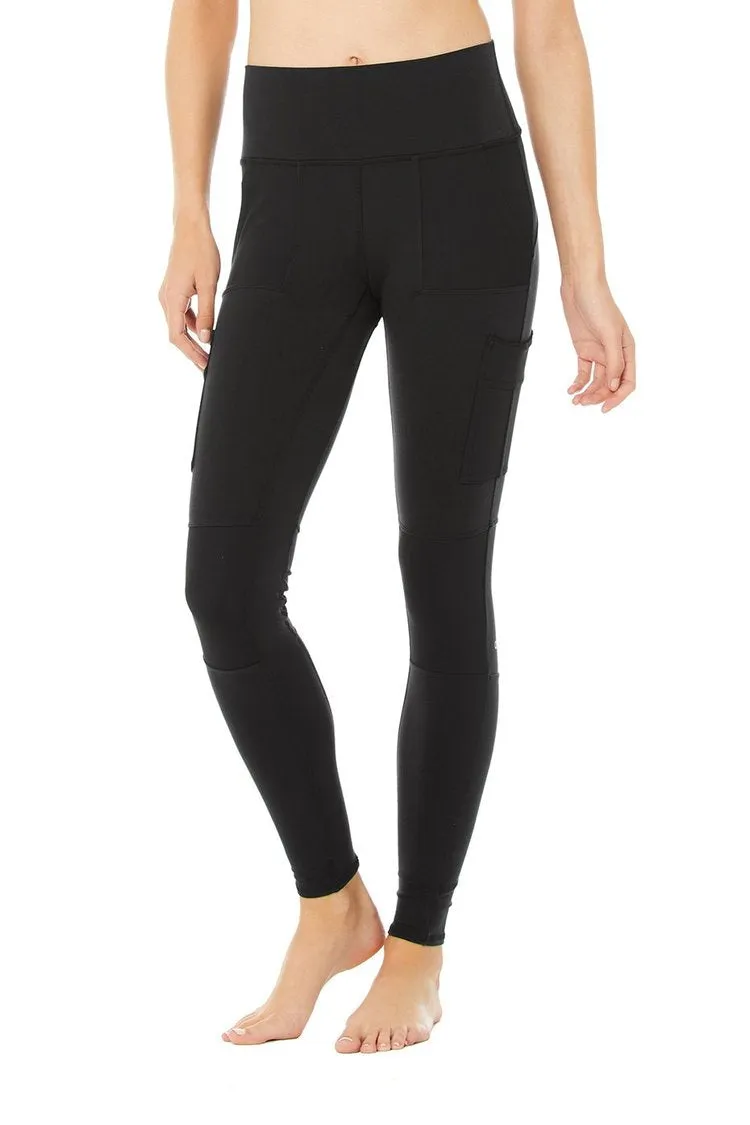 High-Waist Cargo Legging - Black