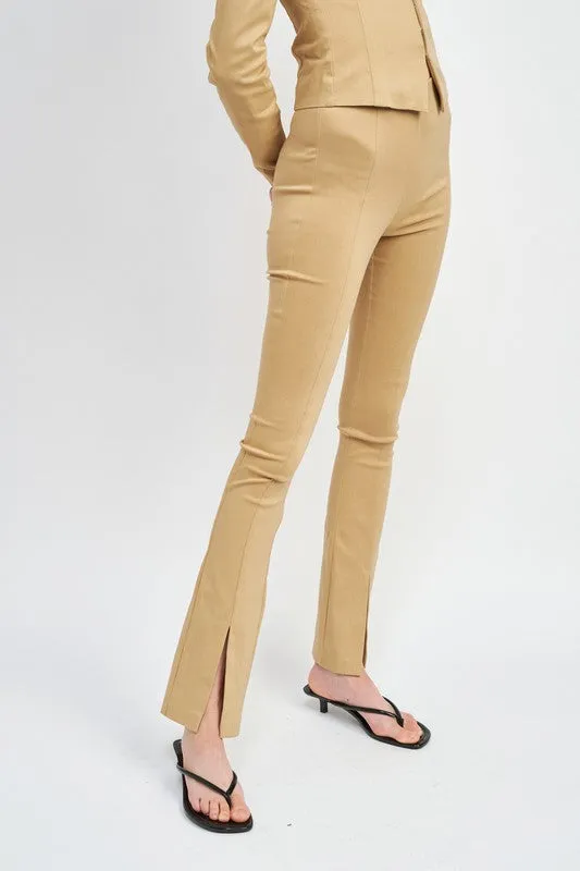 HIGH WAIST PANTS WITH FRONT SLITS