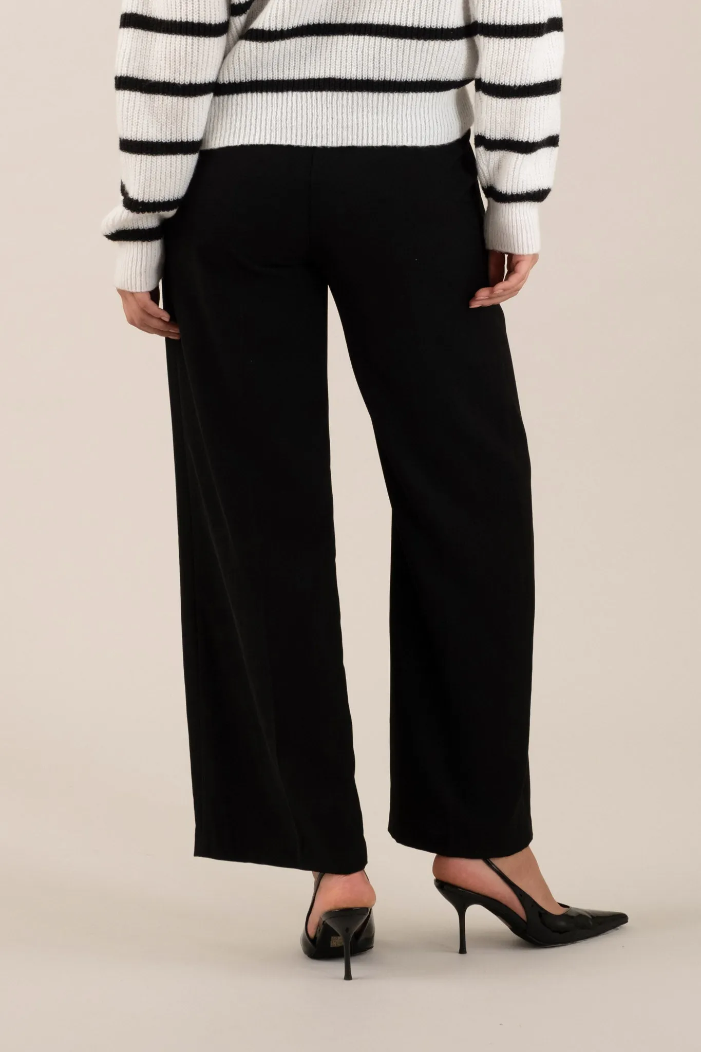 HIGH WAIST WIDE LEG PLEATED DRESS PANTS