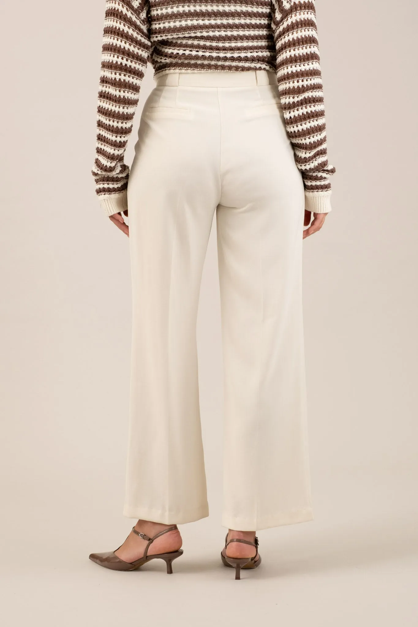 HIGH WAIST WIDE LEG PLEATED DRESS PANTS