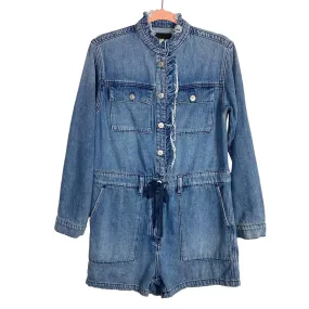 Hudson Los Angeles Denim Distressed Drawstring Romper- Size S (see notes)