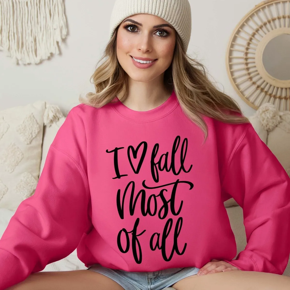 I Love Fall Most Of All Wholesale Graphic Sweatshirt - Fast Shipping